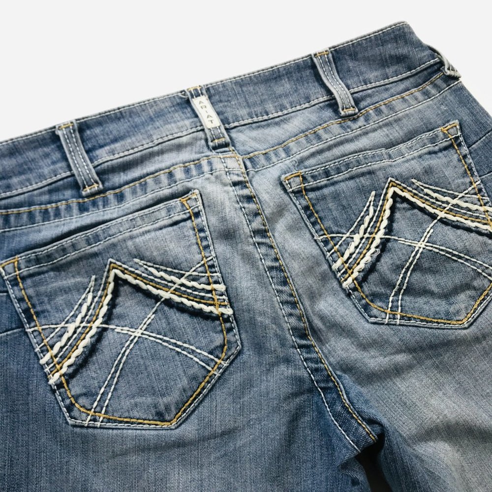 Ariat Women’s REAL Riding Jeans Boot Cut Whipstitch Size 30R Blue Mid Rise 30X31 - Picture 8 of 11